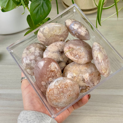 Flower Agate Palm Stone