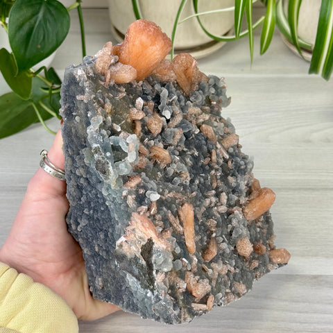 Pumpkin Stilbite On Chalcedony