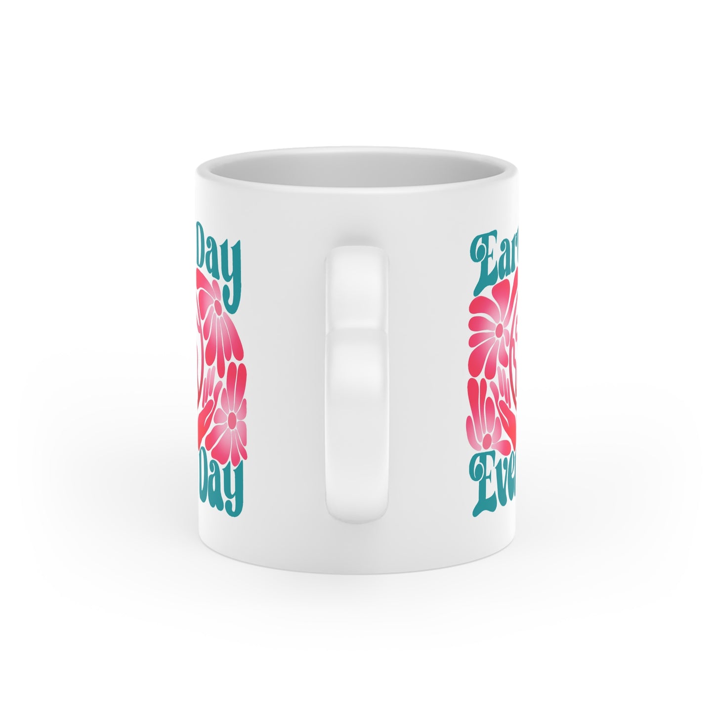 "Earth Day Every Day" Heart-Shaped Mug, 11oz