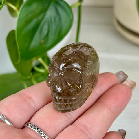 Golden Rutilated Skull