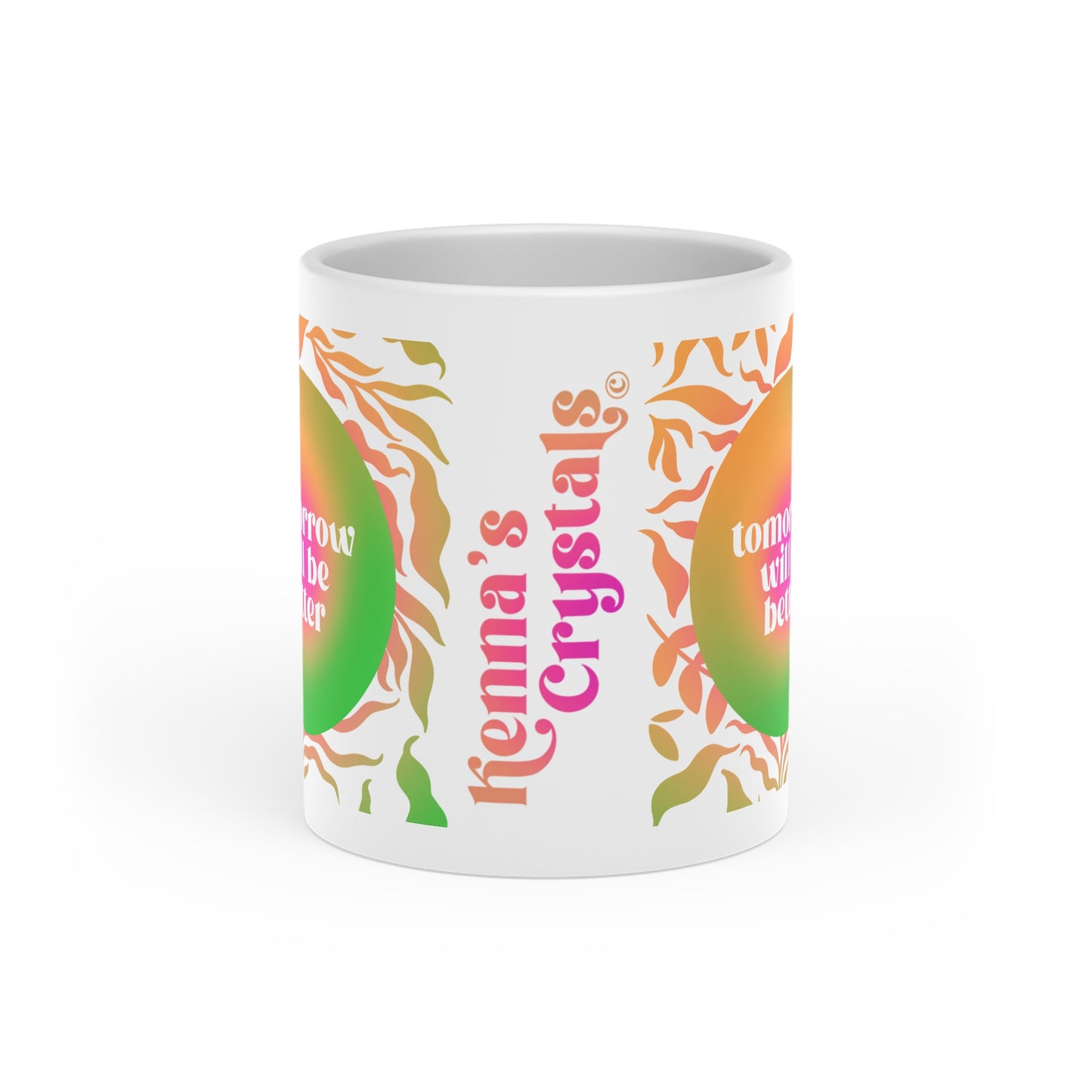 "Tomorrow Will Be Better" Earth Day Heart-Shaped Mug, 11oz