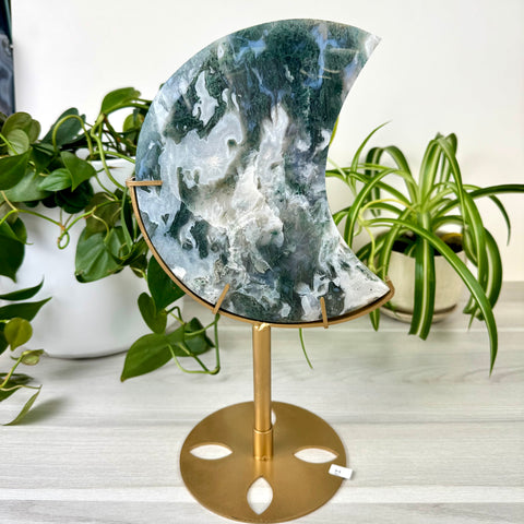 Statement Moss Agate Moon
