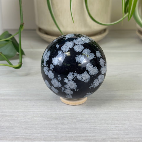 Snowflake Obsidian Sphere