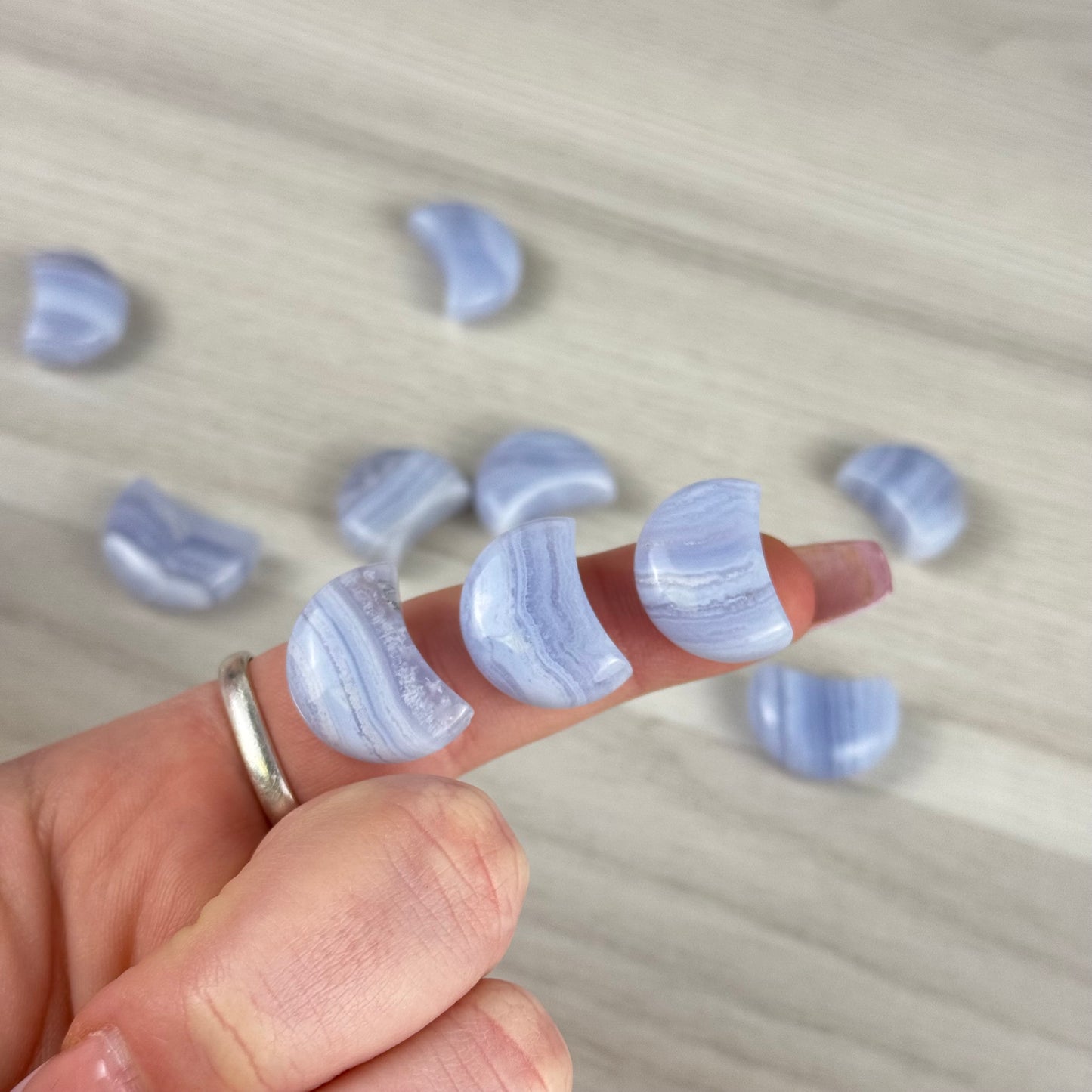 Mini Blue Lace Agate Moon