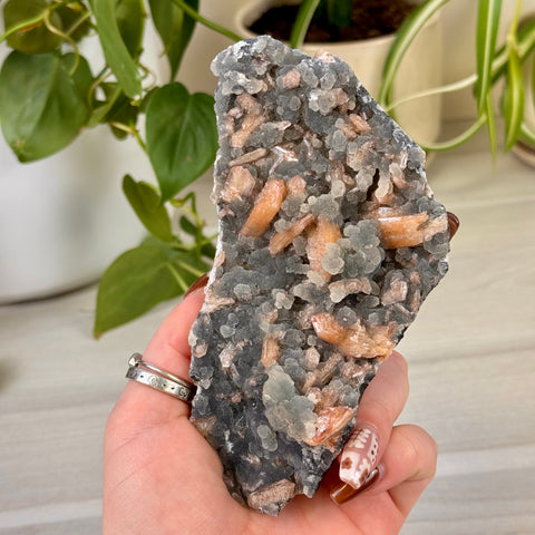 Pumpkin Stilbite On Chalcedony