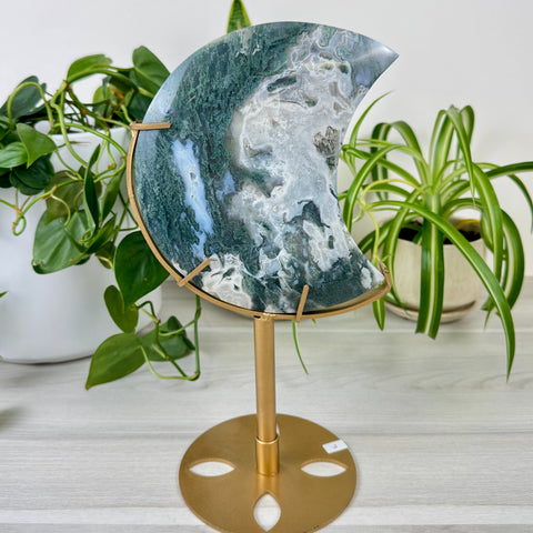 Statement Moss Agate Moon