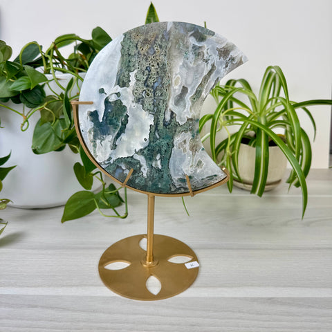 Statement Moss Agate Moon