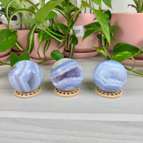 Druzy Blue Lace Agate Sphere