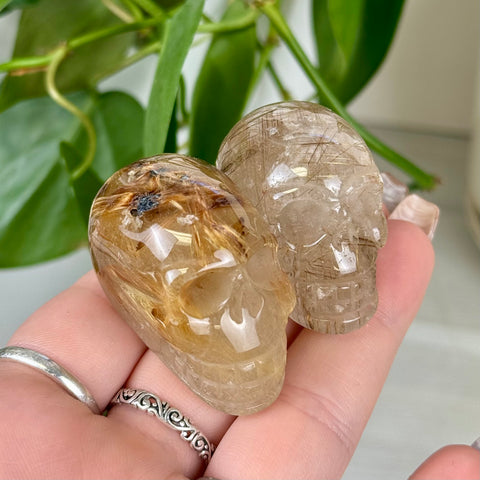 Golden Rutilated Skull