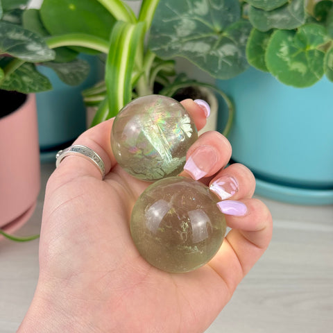 Green Grape Fluorite Sphere