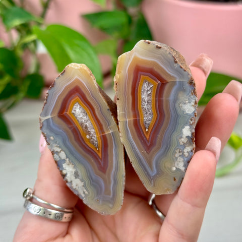 Perfect Malawi Agate Pair