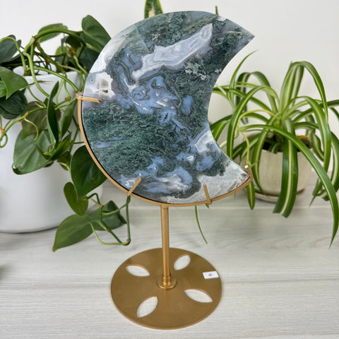 Statement Moss Agate Moon
