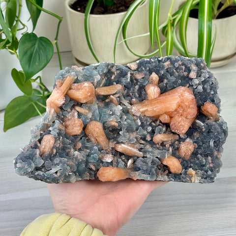 Pumpkin Stilbite On Chalcedony