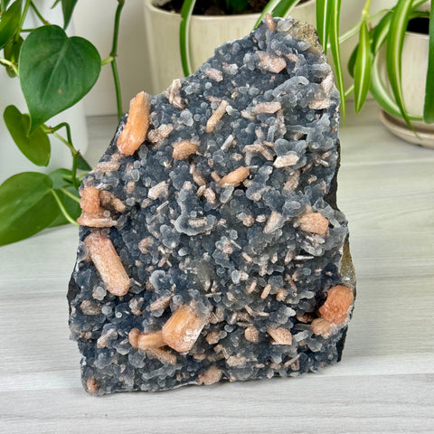 Pumpkin Stilbite On Chalcedony