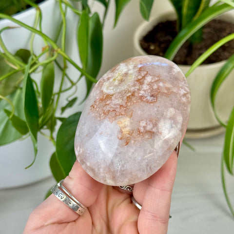 Flower Agate Palm Stone