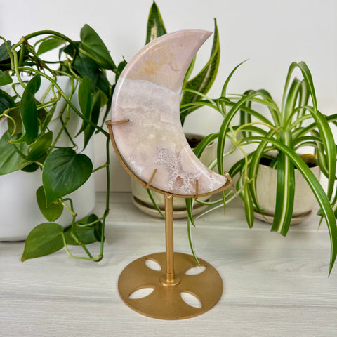 Pink Amethyst Moon (W/ Custom Stand)