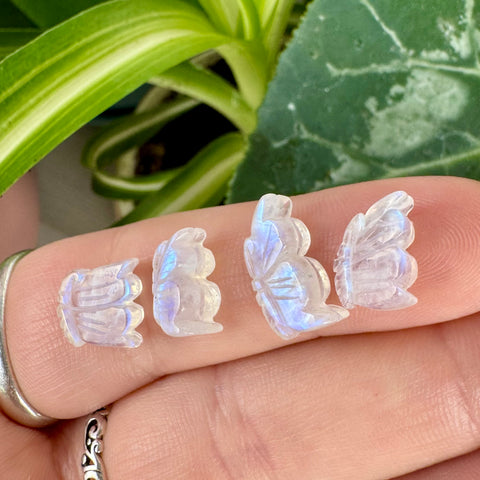 Mini AAA Rainbow Moonstone Crystal Butterfly