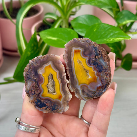 Perfect Malawi Agate Pair