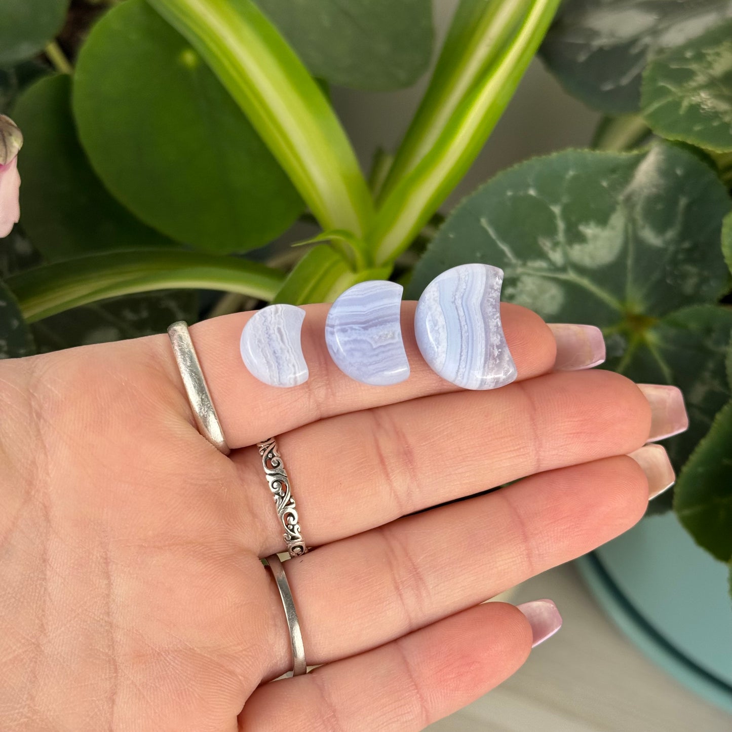 Mini Blue Lace Agate Moon