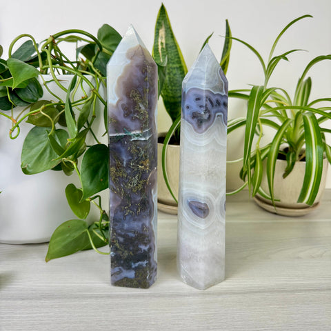 Imperfect Eye Moss Agate Tower