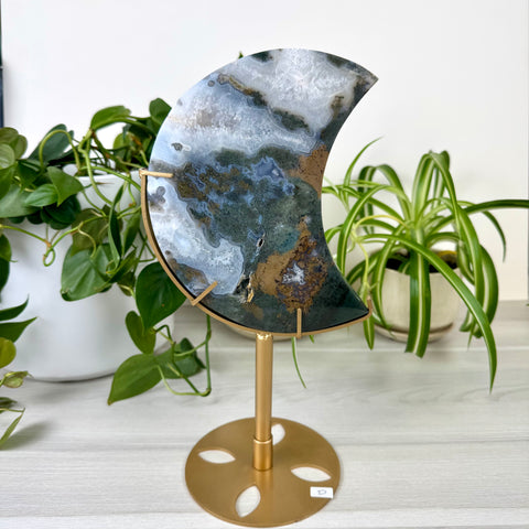 Statement Moss Agate Moon