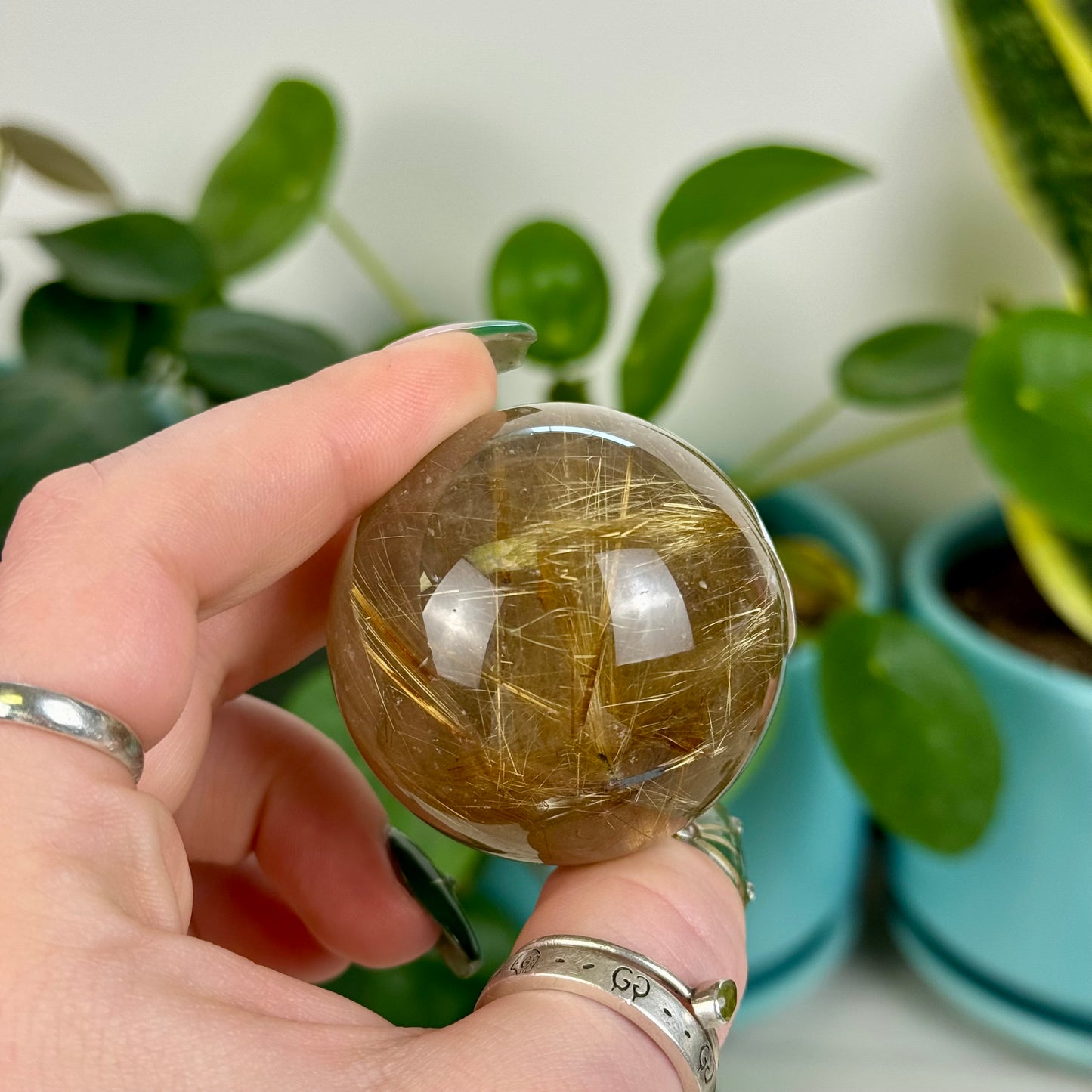 Golden Rutilated Quartz Sphere