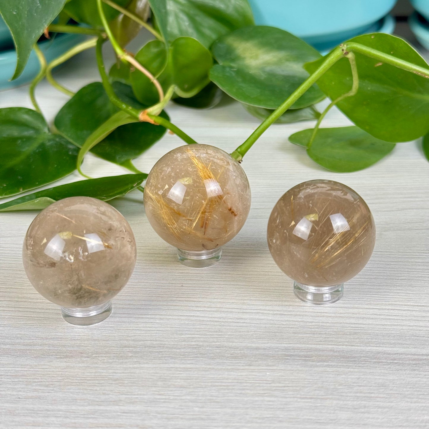 Golden Rutilated Quartz Sphere