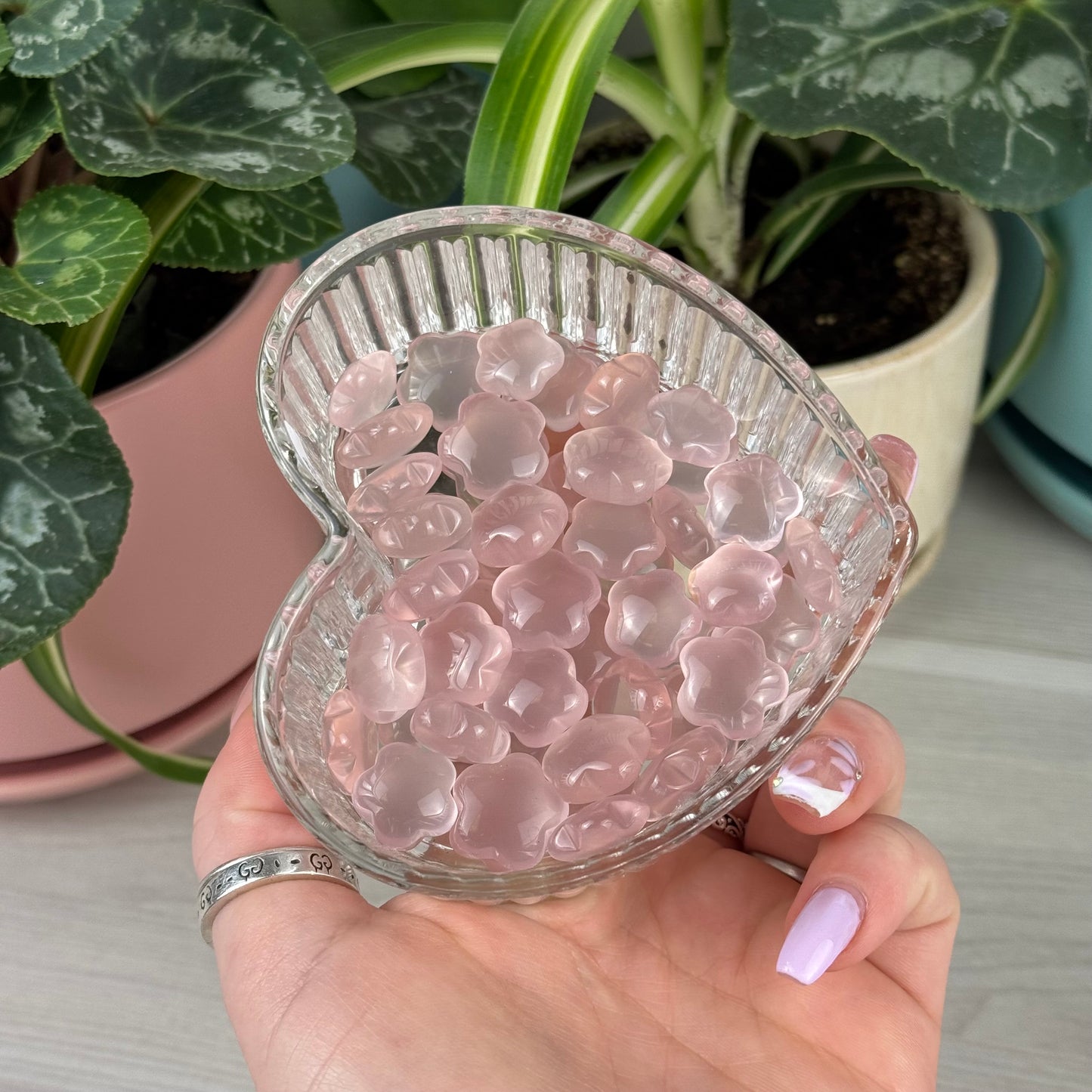 Mini AAA Mozambique Rose Quartz Puffy Star