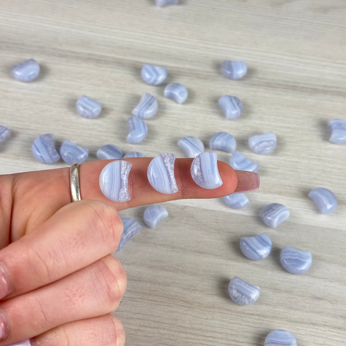 Mini Blue Lace Agate Moon