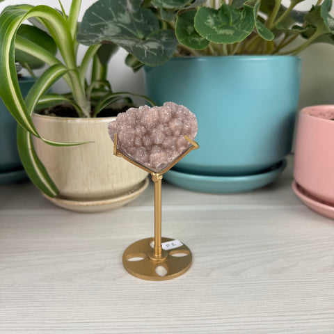 Hand-Carved Uruguayan Rainbow Amethyst Heart (W/ Custom Stand)