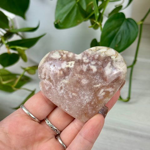 Flower Agate Love Heart
