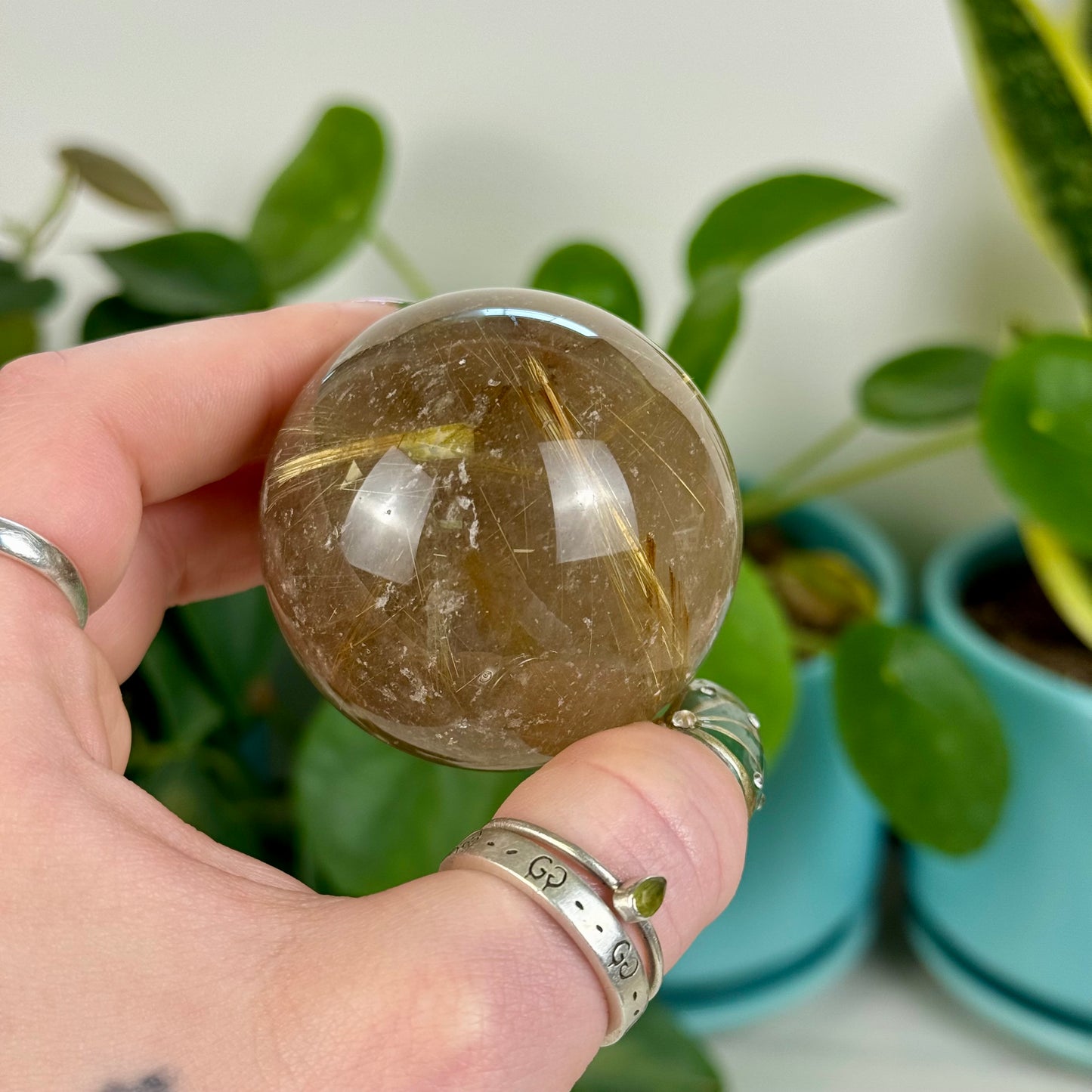 Golden Rutilated Quartz Sphere