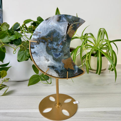 Statement Moss Agate Moon
