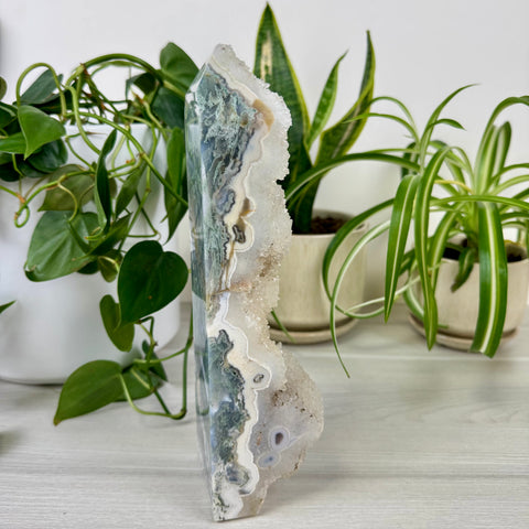 Druzy Moss Agate Tower