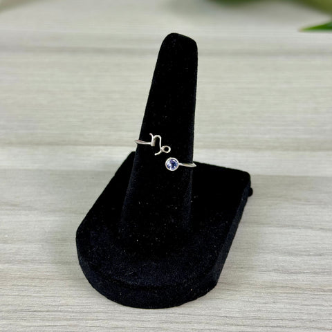 Sterling Silver Adjustable Zodiac Ring