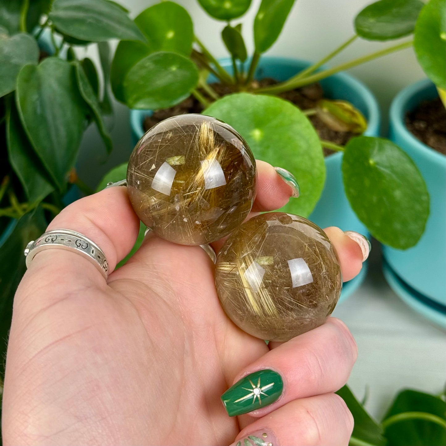 Golden Rutilated Quartz Sphere