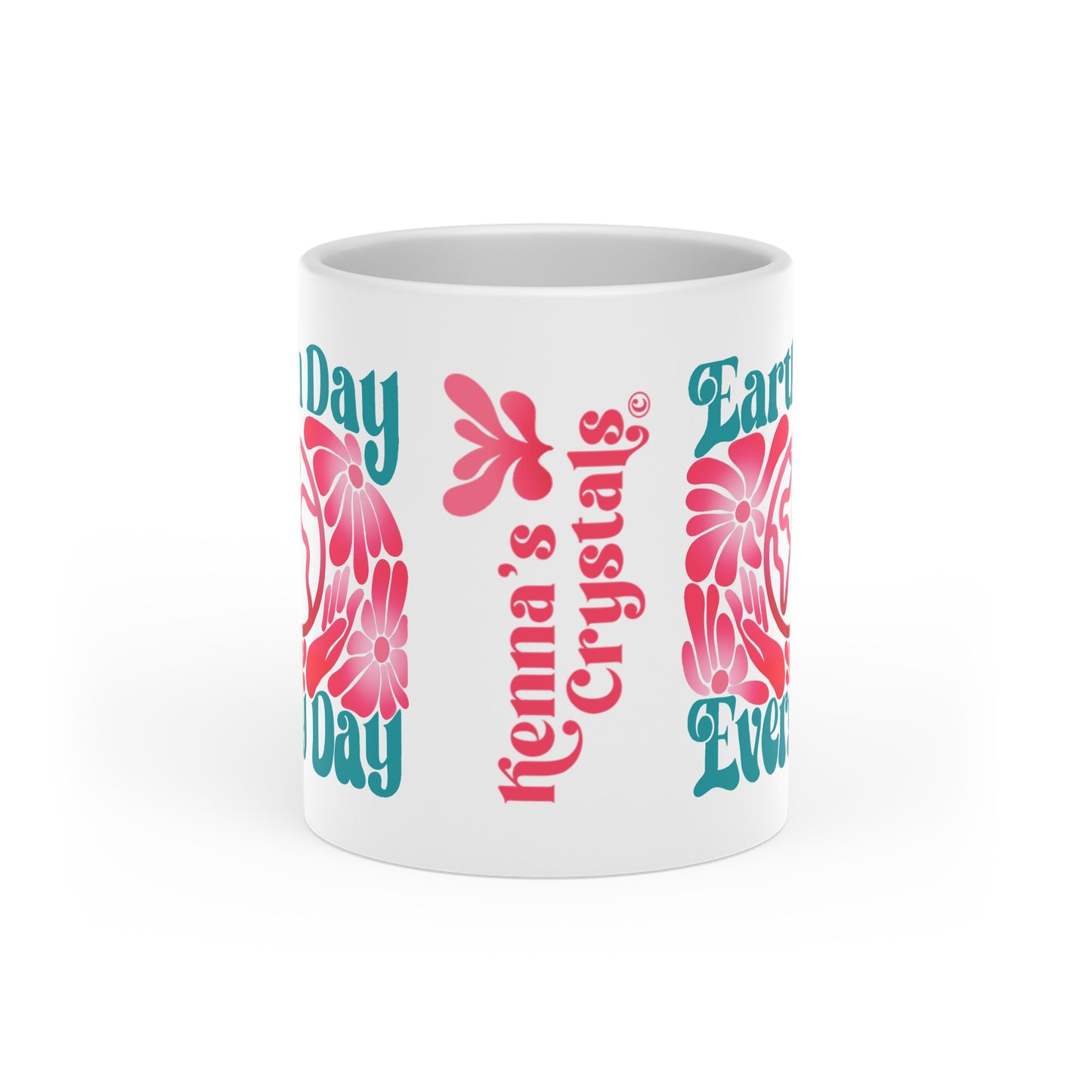 "Earth Day Every Day" Heart-Shaped Mug, 11oz