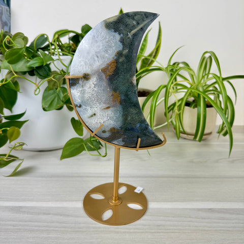 Statement Moss Agate Moon