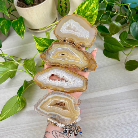 Druzy Peach Agate Slab