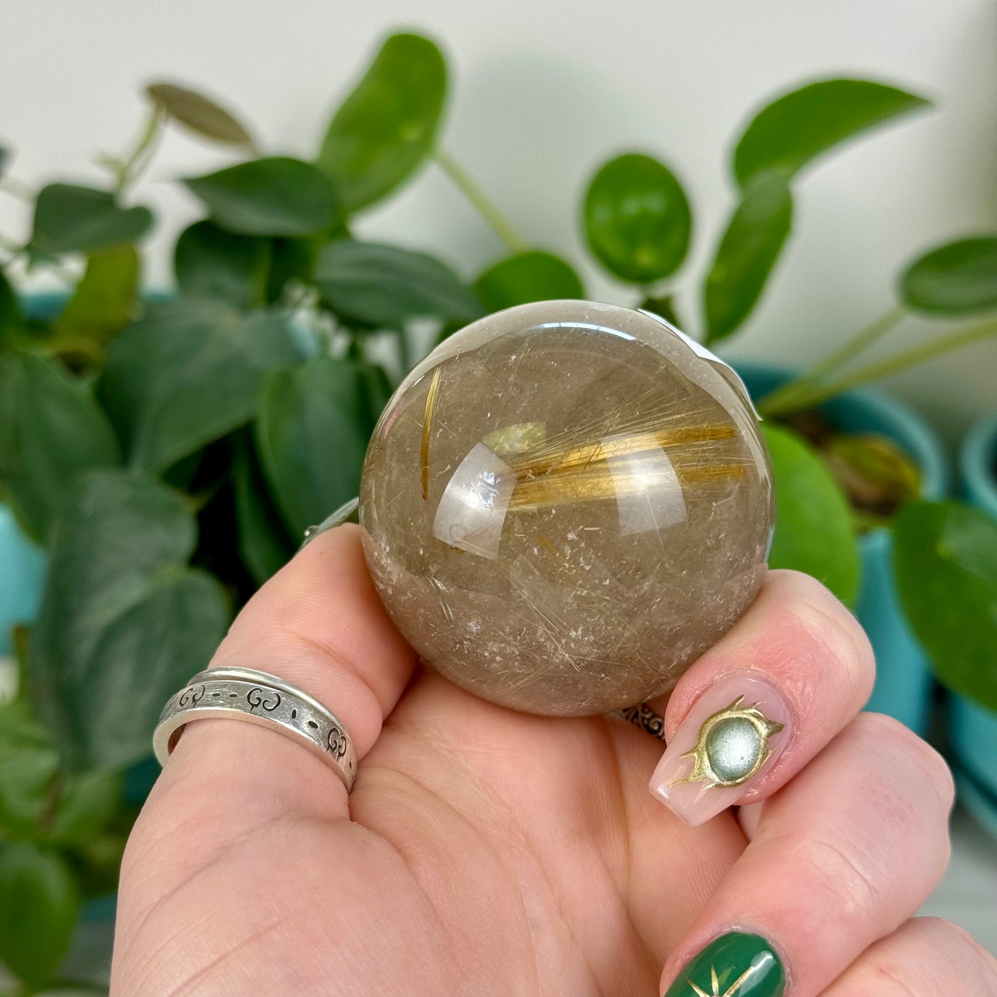 Golden Rutilated Quartz Sphere