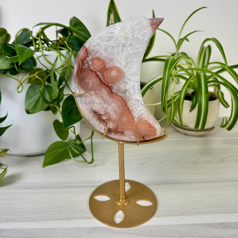 Pink Amethyst Moon (W/ Custom Stand)