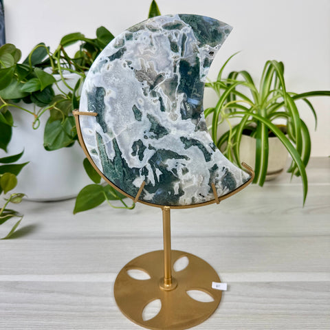 Statement Moss Agate Moon