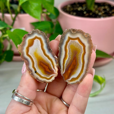 Perfect Malawi Agate Pair