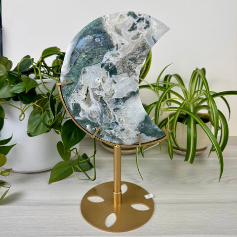 Statement Moss Agate Moon