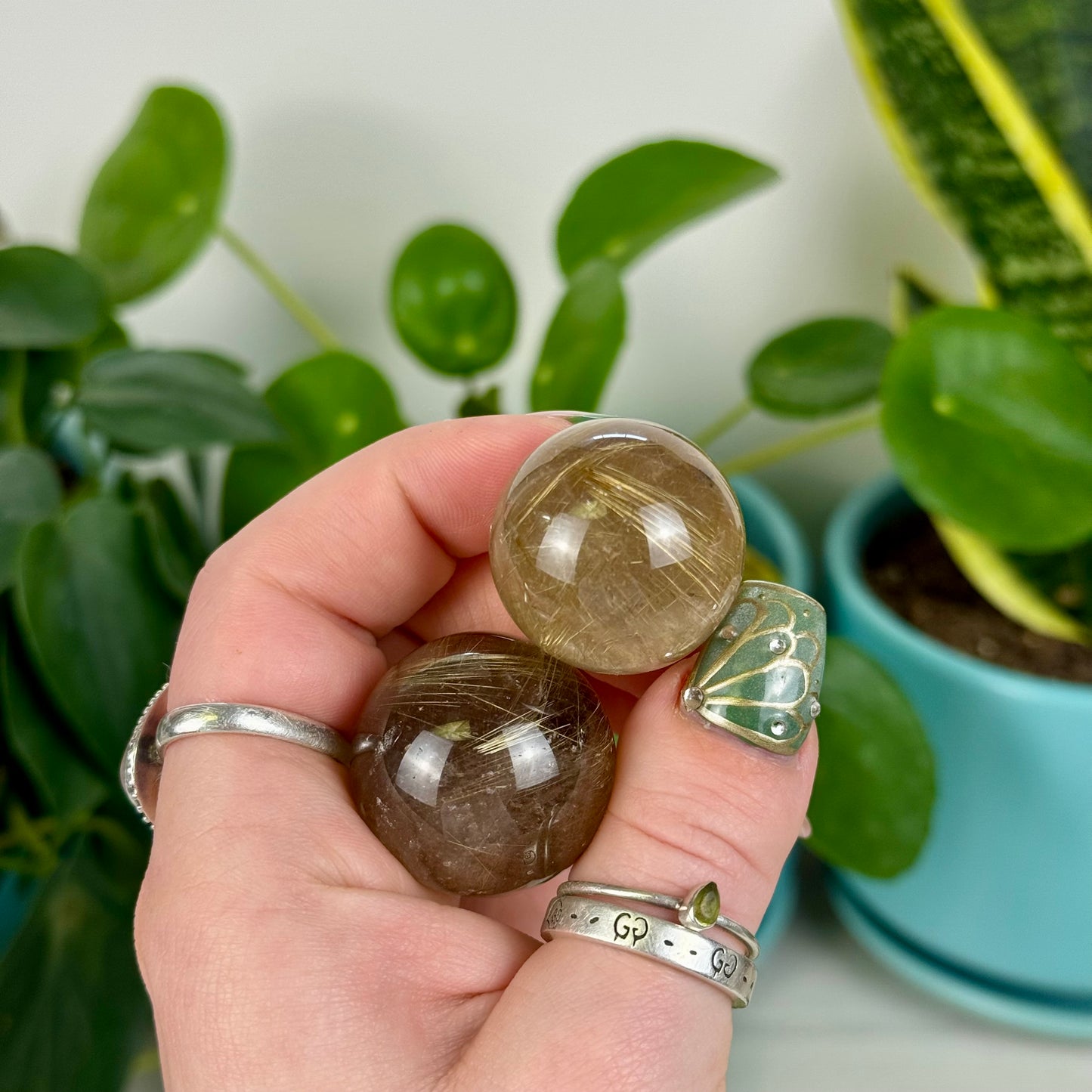 Golden Rutilated Quartz Sphere