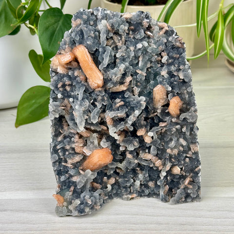 Pumpkin Stilbite On Chalcedony