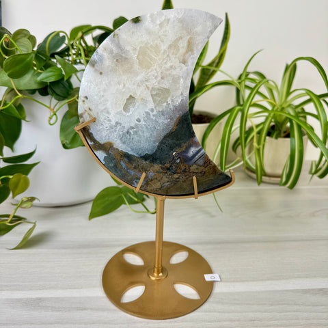 Statement Moss Agate Moon
