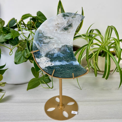 Statement Moss Agate Moon