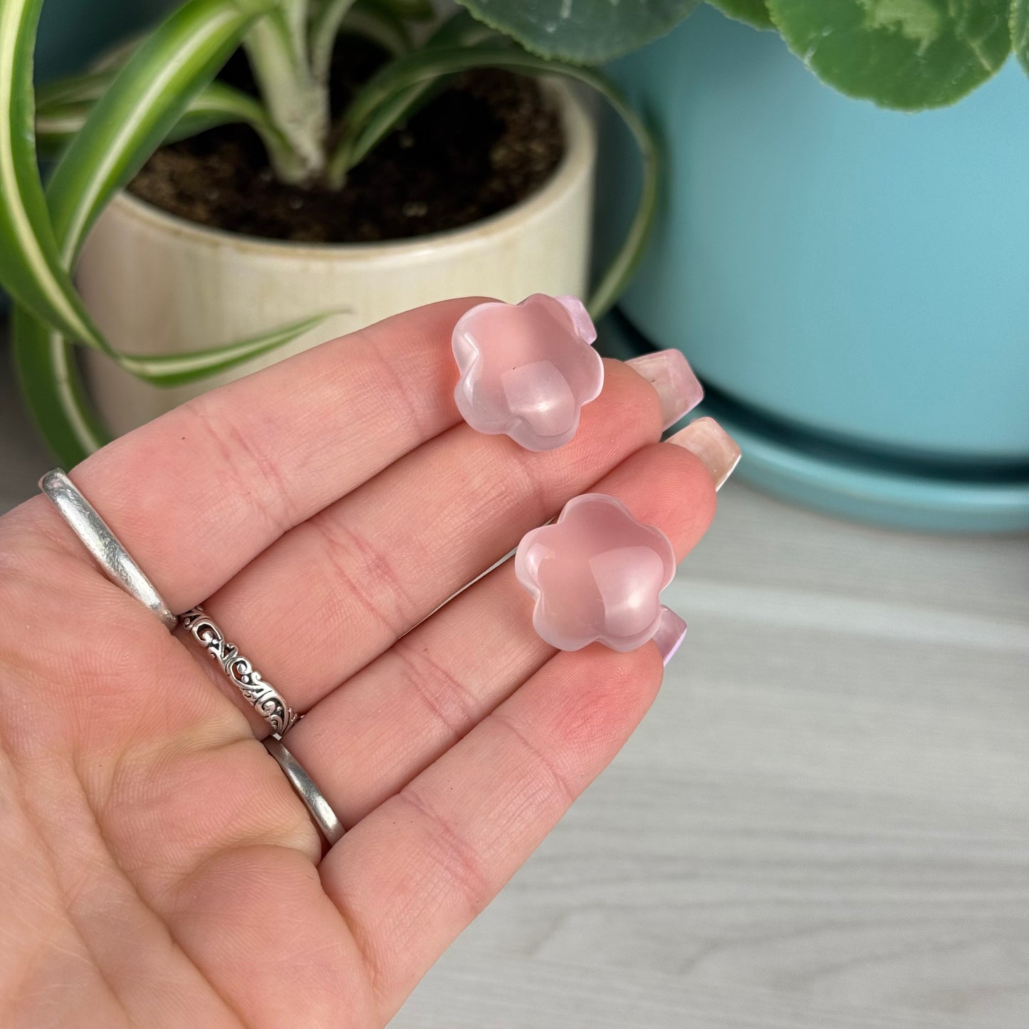 Mini AAA Mozambique Rose Quartz Puffy Star