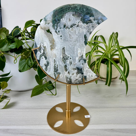Statement Moss Agate Moon